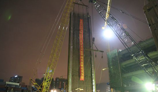 深圳地鐵5號線怡海站首幅地連墻成功澆筑