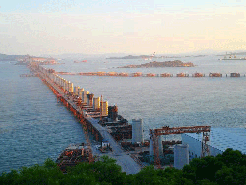 平潭大橋最高主塔墩承臺澆筑完成