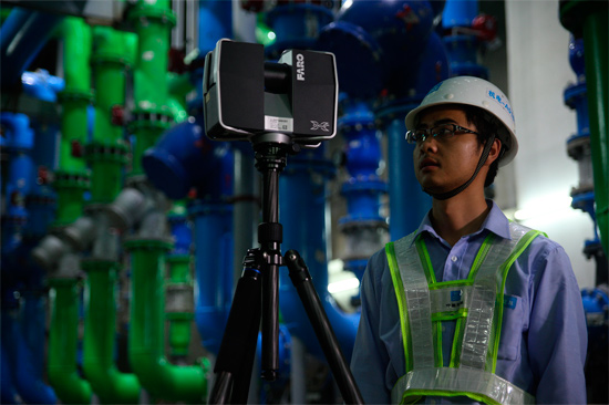 裝配式中央制冷機房三維激光掃描儀實時動態(tài)對安裝精度進行校核