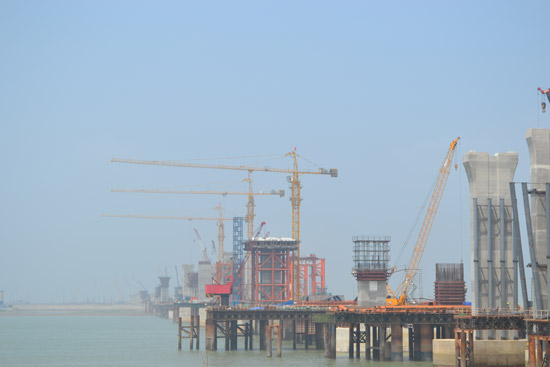 三門灣大橋主橋箱梁施工拉開序幕