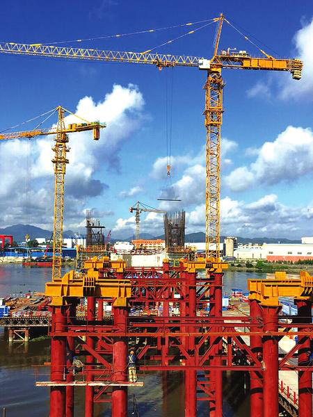 中鐵港航局深茂鐵路JMZQ-3標(biāo)完成潭江橋邊跨現(xiàn)澆梁施工，進(jìn)入塔梁同步施工階段 