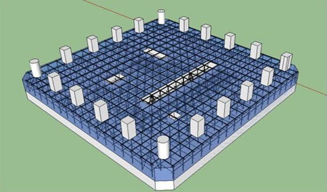 主塔樓底板型鋼3D模型